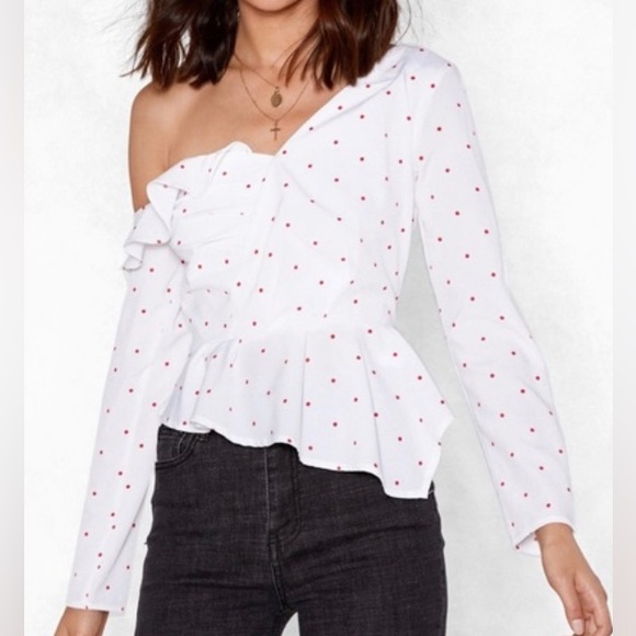 Nasty Gal Tops - 🌹2x$14 Nasty Gal polka dot blouse